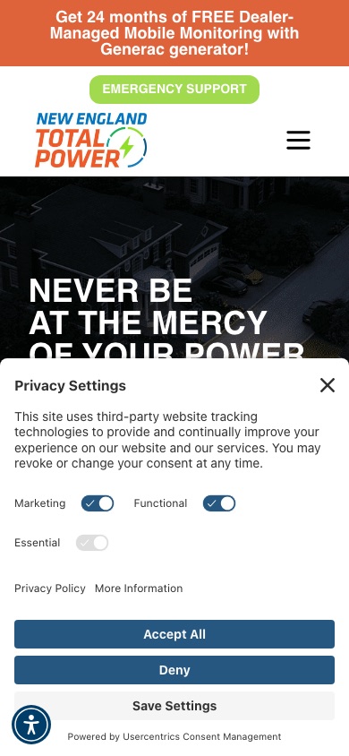 The current homepage on a phone